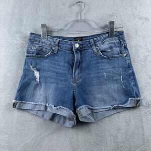 Just Black Jeans Short Women Size 28 Medium Wash Distressed SF32H-3 Made in USA